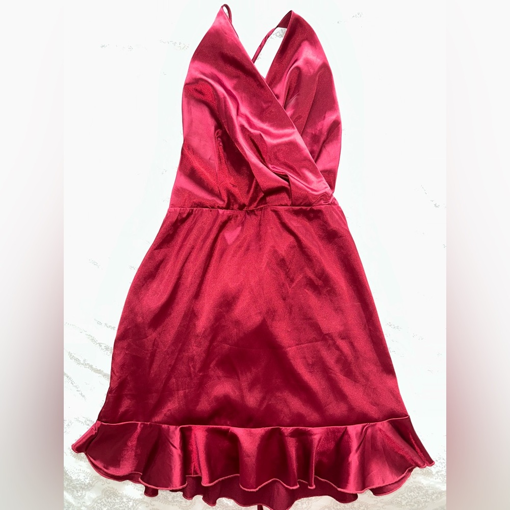 Lucy in the Sky Red Satin Dress